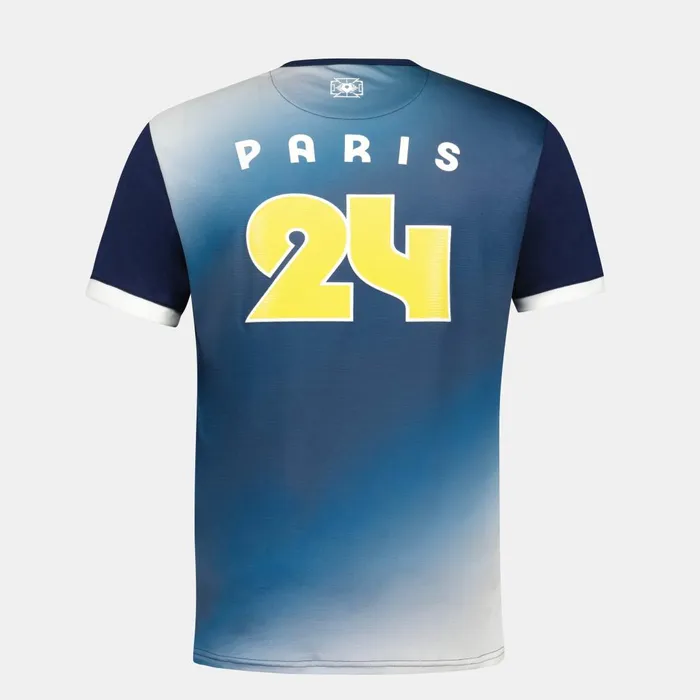 Tshirts And Tops Men Le Coq Sportif Paris 2024 TShirt Bleu Nuitmarshmallow