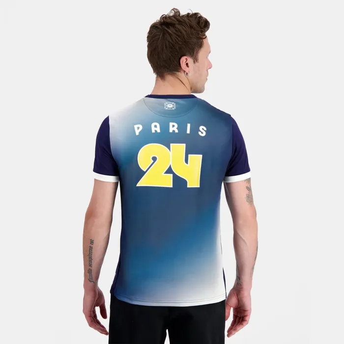 Tshirts And Tops Men Le Coq Sportif Paris 2024 TShirt Bleu Nuitmarshmallow