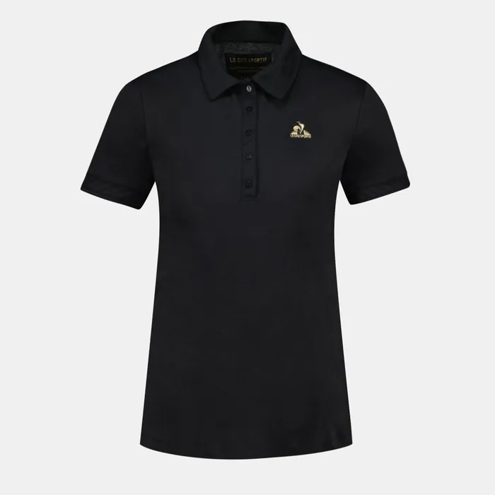 Tshirts Polos Shirts And Tops Women Le Coq Sportif Coq D039Or Polo Shirt En Interlock 240g Coton Black