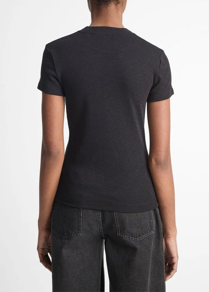 TShirts Women Vince CottonBlend CapSleeve TShirt Black TShirts Women Vince CottonBlend CapSleeve TShirt Black