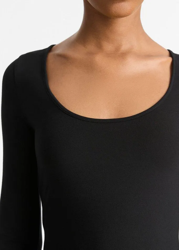 TShirts Women Vince LongSleeve Scoop Neck TShirt Black TShirts Women Vince LongSleeve Scoop Neck TShirt Black