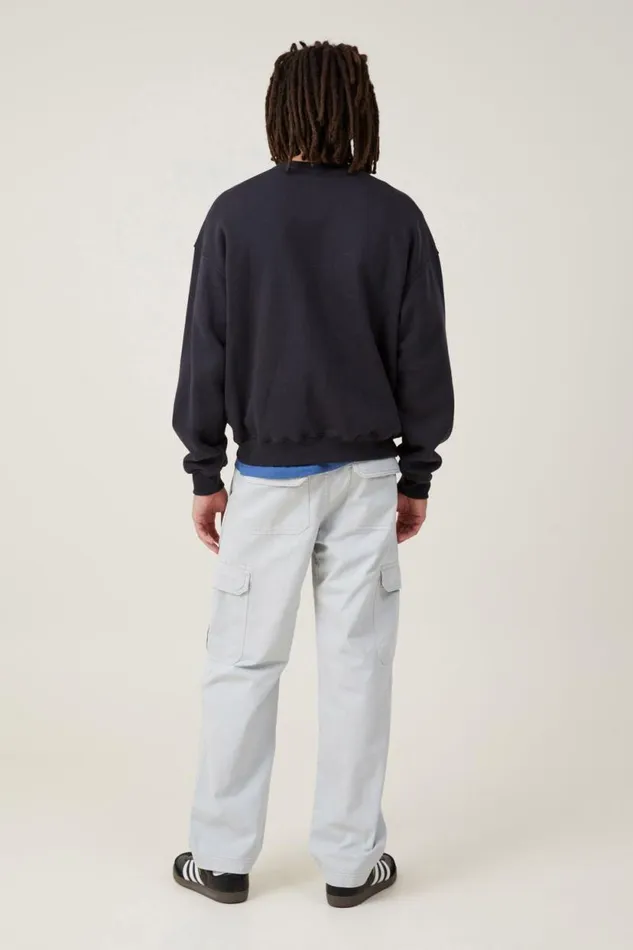 Tactical Cargo Pant Ice Grey Herringbone Men Cotton On Pants