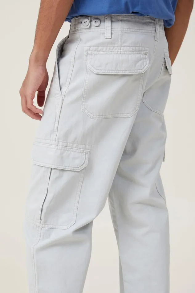 Tactical Cargo Pant Ice Grey Herringbone Men Cotton On Pants