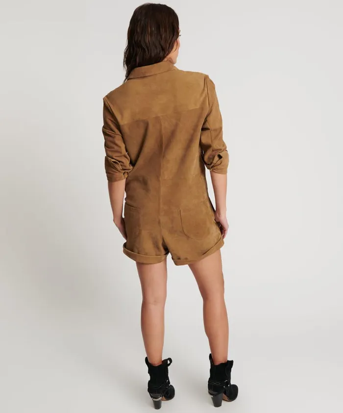 TAN SUEDE PROPHECY JUMPSUIT Women One Teaspoon Denim Jumpsuits TAN SUEDE PROPHECY JUMPSUIT Women One Teaspoon Denim Jumpsuits
