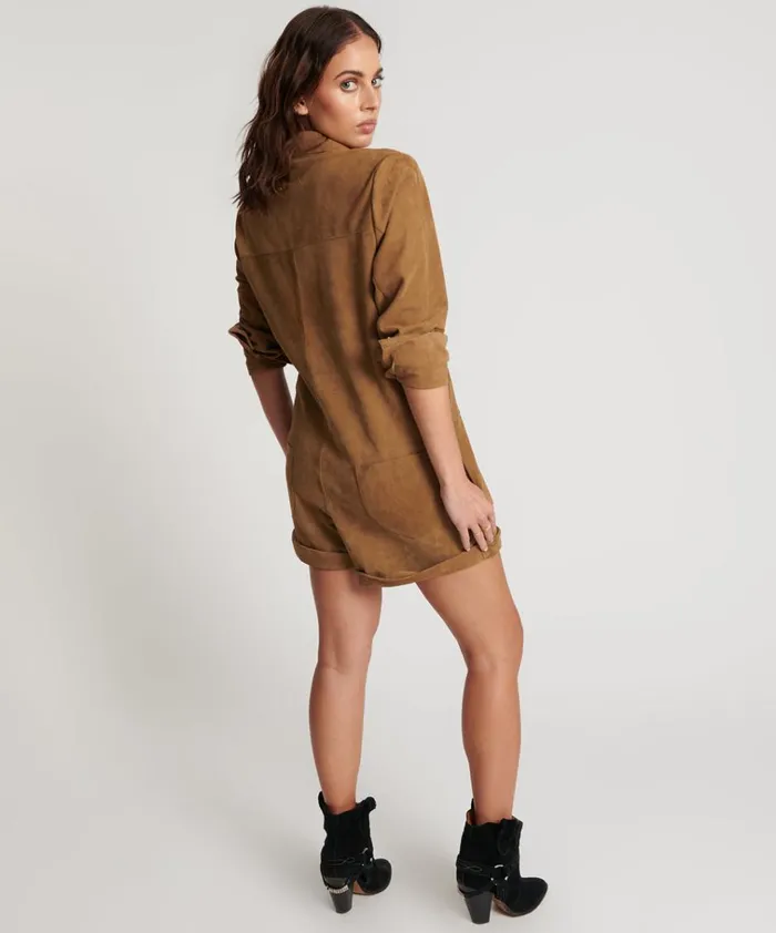 TAN SUEDE PROPHECY JUMPSUIT Women One Teaspoon Denim Jumpsuits TAN SUEDE PROPHECY JUMPSUIT Women One Teaspoon Denim Jumpsuits