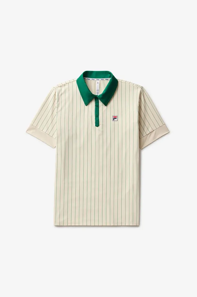 Tennis Men Fila Performance Iconic BB1 Polo 898 Angoragreen Jacket Pinstripe