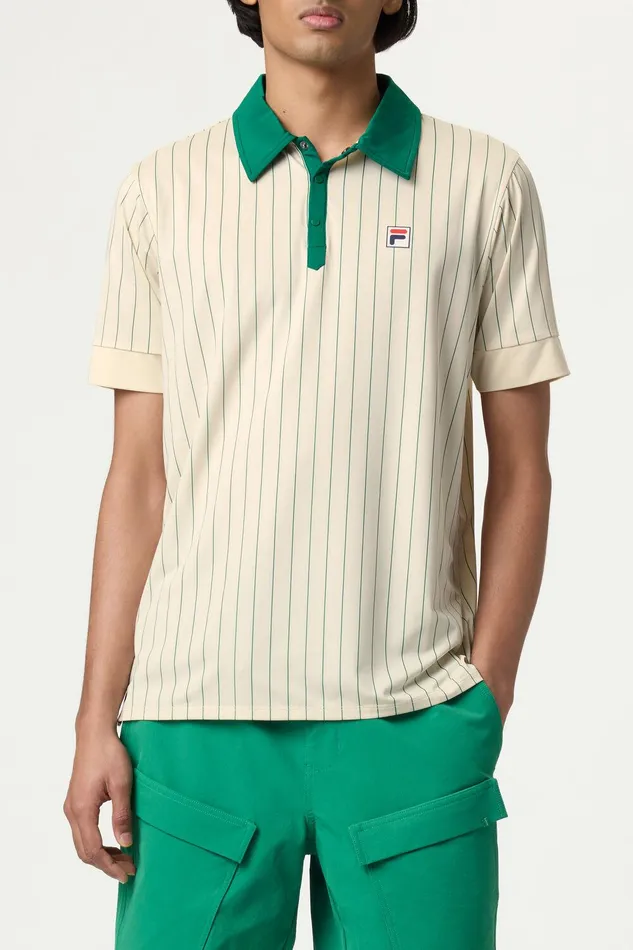 Tennis Men Fila Performance Iconic BB1 Polo 898 Angoragreen Jacket Pinstripe Tennis Men Fila Performance Iconic BB1 Polo 898 Angoragreen Jacket Pinstripe