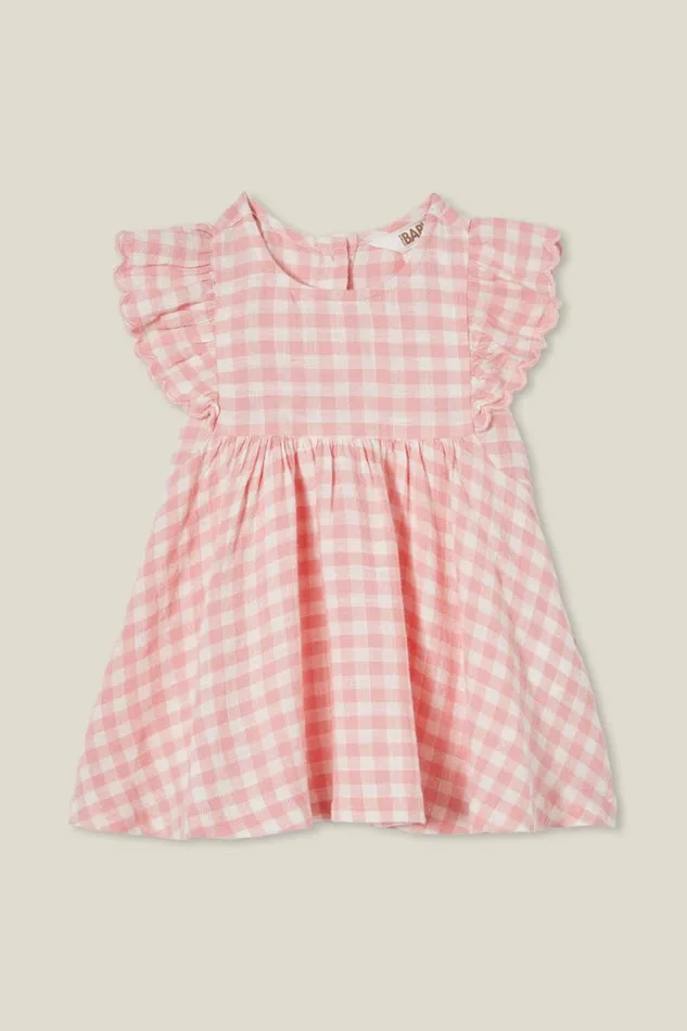 Tess Flutter Sleeve Dress Coral Dreamsvanilla Benny Gingham Baby Cotton On Dresses and All In Ones Tess Flutter Sleeve Dress Coral Dreamsvanilla Benny Gingham Baby Cotton On Dresses and All In Ones