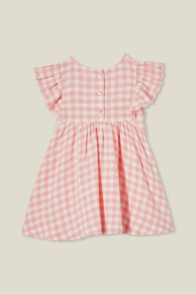 Tess Flutter Sleeve Dress Coral Dreamsvanilla Benny Gingham Baby Cotton On Dresses and All In Ones Tess Flutter Sleeve Dress Coral Dreamsvanilla Benny Gingham Baby Cotton On Dresses and All In Ones