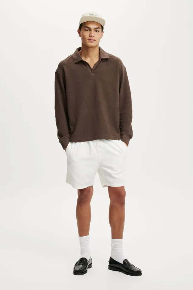 Textured Rugby Washed Chocolate Men Cotton On Sweats and Hoodies Textured Rugby Washed Chocolate Men Cotton On Sweats and Hoodies