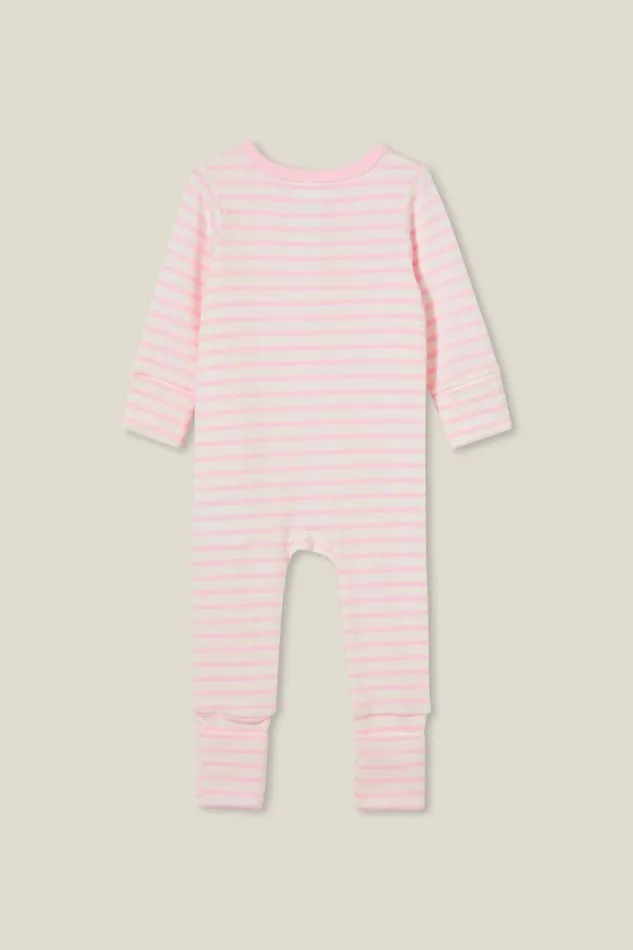 The Billie Long Sleeve Rib Romper Ballerinavanilla Stripe Baby Cotton On Rompers and Bubbysuits The Billie Long Sleeve Rib Romper Ballerinavanilla Stripe Baby Cotton On Rompers and Bubbysuits
