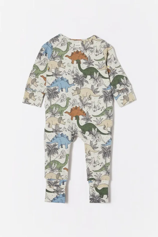The Billie Long Sleeve Zip Romper Oatmeal Marledino Night Baby Cotton On Rompers and Bubbysuits The Billie Long Sleeve Zip Romper Oatmeal Marledino Night Baby Cotton On Rompers and Bubbysuits