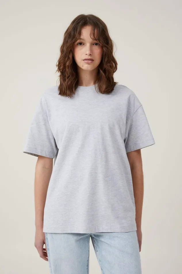 The Boxy Oversized Tee Grey Marle Women Cotton On Tops