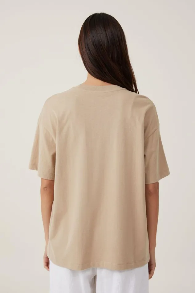 The Boxy Oversized Tee Mid Taupe Women Cotton On Tops