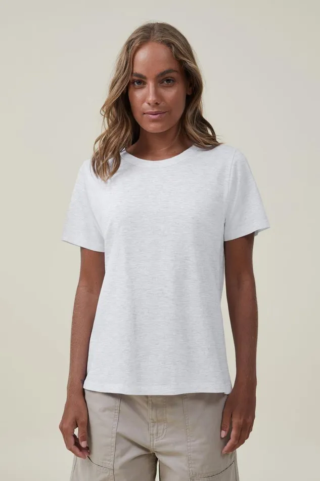 The Classic Organic Tee Light Grey Marle Women Cotton On Tops