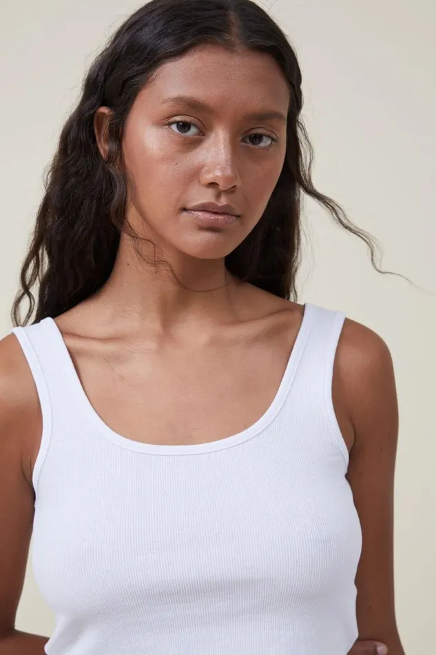 The One Organic Rib Crop Tank White Women Cotton On Tops The One Organic Rib Crop Tank White Women Cotton On Tops
