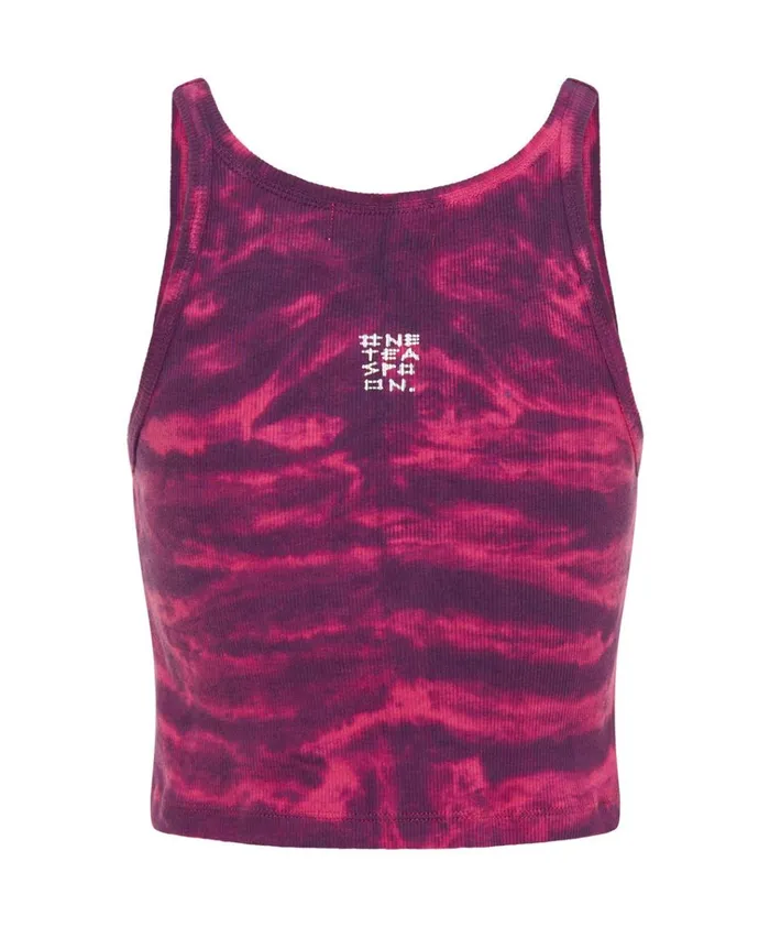 TIE DYE HEART CROPPED RIB TANK Women One Teaspoon Tees and Tanks TIE DYE HEART CROPPED RIB TANK Women One Teaspoon Tees and Tanks