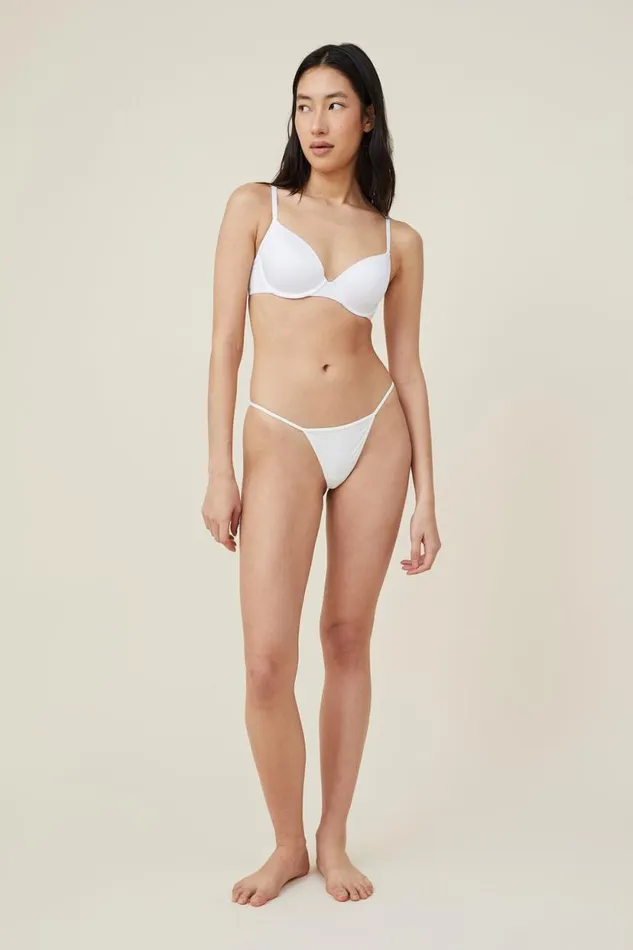 Tiny Invisible Tanga G String Cream Women Cotton On Panties