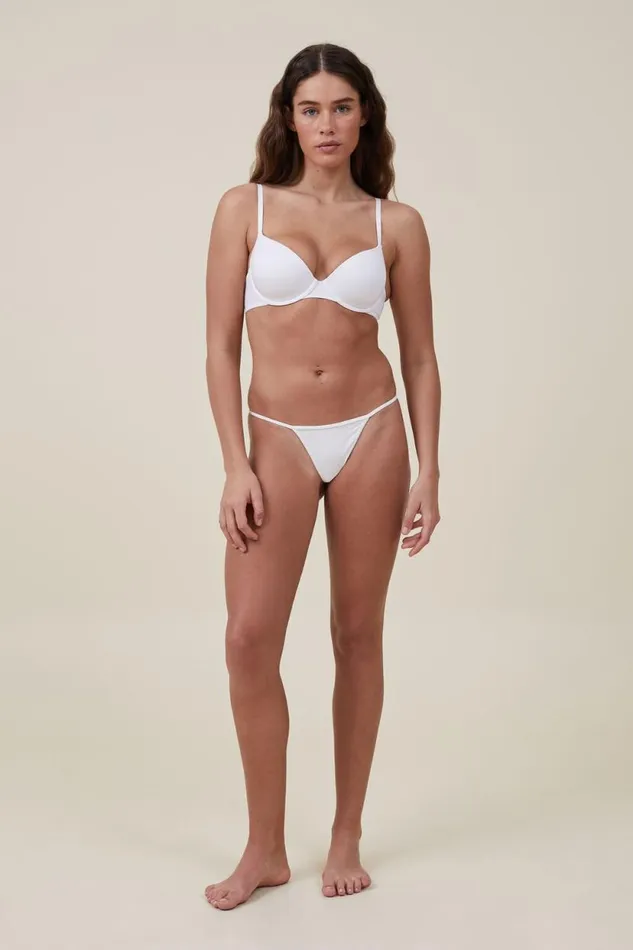Tiny Invisible Tanga G String r Cream Women Cotton On Panties