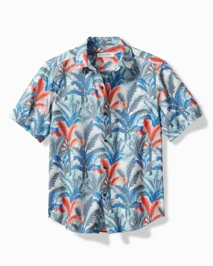 Tommy Bahama Bahama Coast Villa Palms IslandZone ShortSleeve Shirt Marble Cream Men Shirts