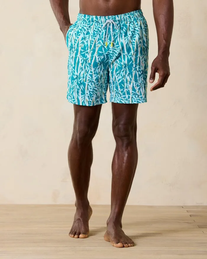 Tommy Bahama Baja Bird039s Eye View 9Inch Boardshorts Aqua Splash Men Swim and Boardshorts