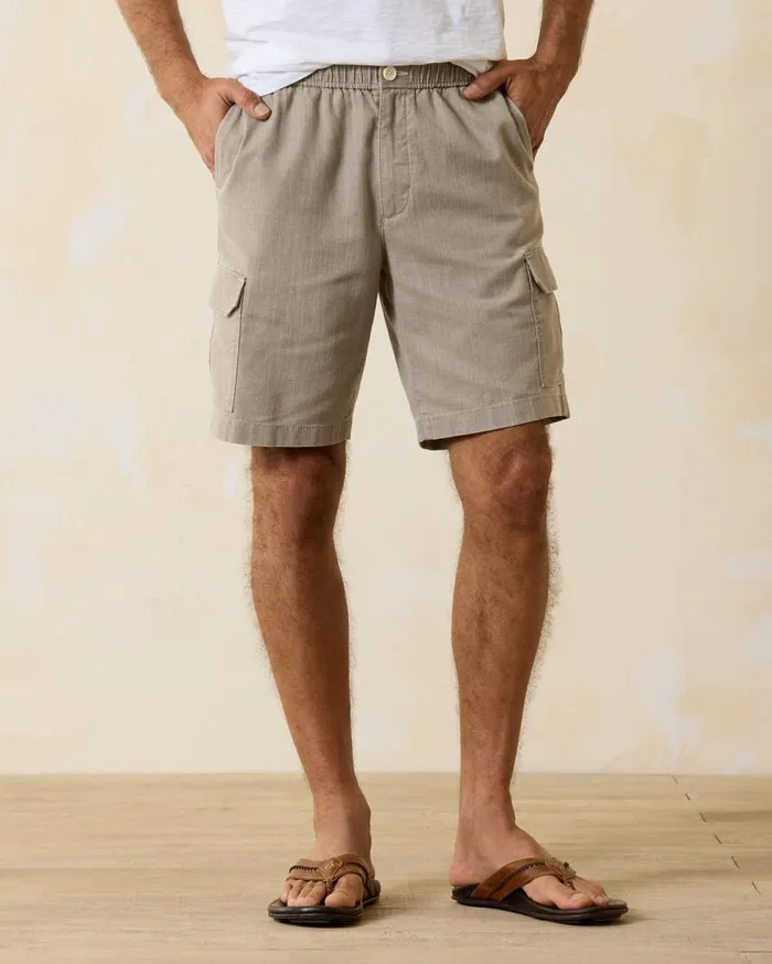 Tommy Bahama Beach Coast LinenBlend FlatFront 8Inch Shorts Stone Khaki Men Shorts