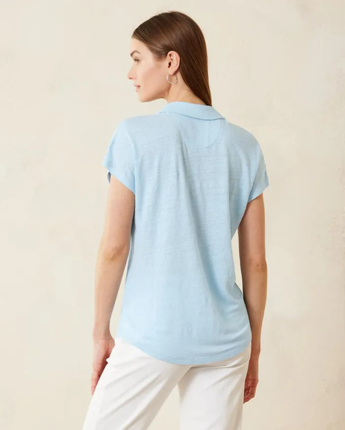Tommy Bahama Coastalina Orchid Dreams Sleeveless Linen Top Surf Blue Women Tops and Shirts Tommy Bahama Coastalina Orchid Dreams Sleeveless Linen Top Surf Blue Women Tops and Shirts