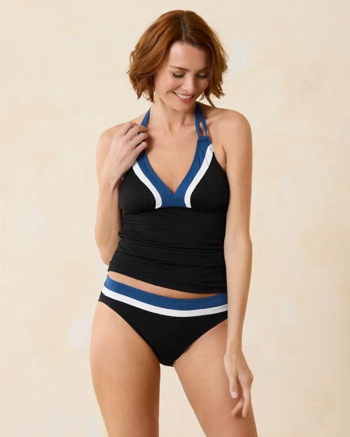 Tommy Bahama Island Cays Colorblock Halter Tankini Top Indigo Tide Women Bikini Tops Tommy Bahama Island Cays Colorblock Halter Tankini Top Indigo Tide Women Bikini Tops