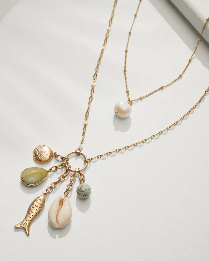 Tommy Bahama Kihei Collection Layered Charm Pendant Necklace Gold Women Jewelry Collections Tommy Bahama Kihei Collection Layered Charm Pendant Necklace Gold Women Jewelry Collections