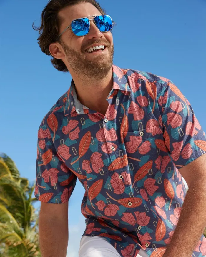 Tommy Bahama Nova Wave Aloha Tropics ShortSleeve Shirt Regal Blue Men Shirts Tommy Bahama Nova Wave Aloha Tropics ShortSleeve Shirt Regal Blue Men Shirts
