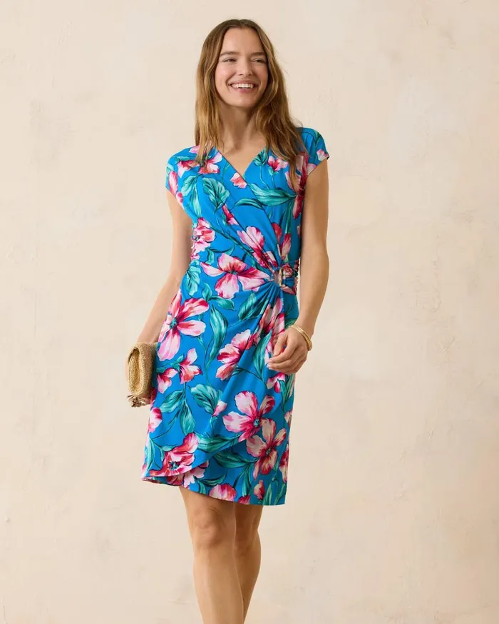 Tommy Bahama Ocean Side Views Silk Halter Dress Coconut Women Dresses