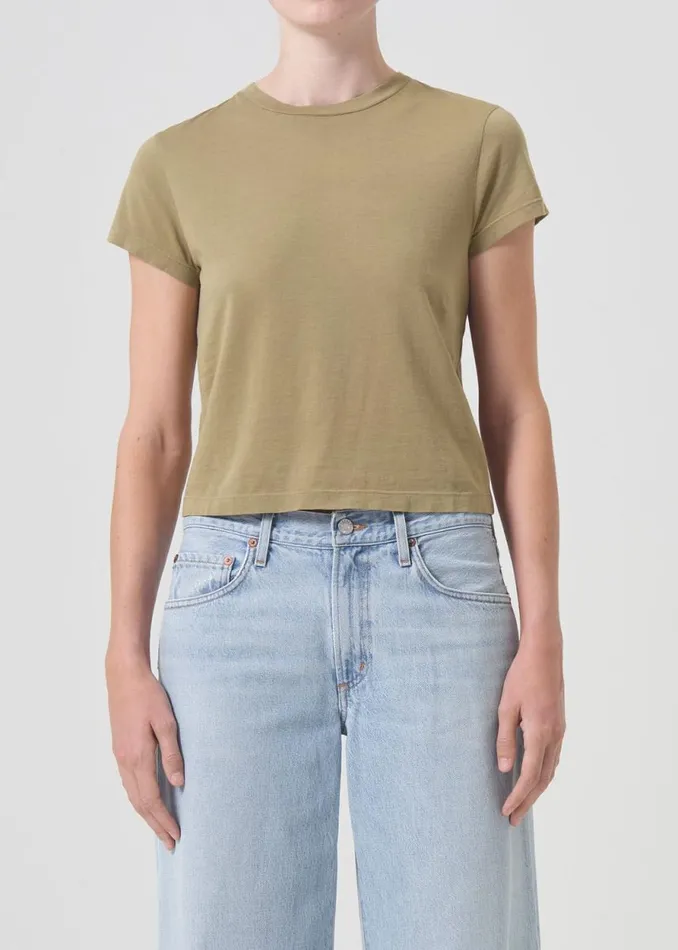 Tops and Bodysuits Women Agolde Adine Shrunken Tee In Cocoon