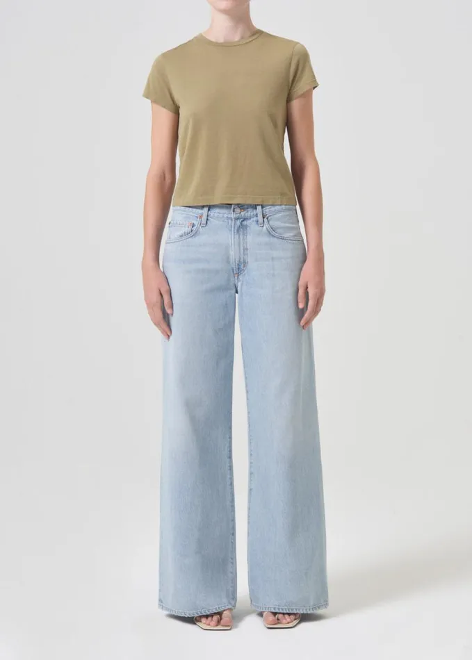 Tops and Bodysuits Women Agolde Adine Shrunken Tee In Cocoon