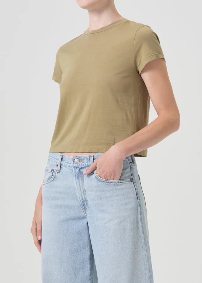 Tops and Bodysuits Women Agolde Adine Shrunken Tee In Cocoon