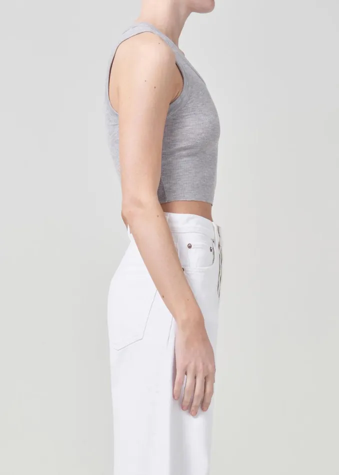 Tops and Bodysuits Women Agolde Cropped Poppy Tank In Grey Heather