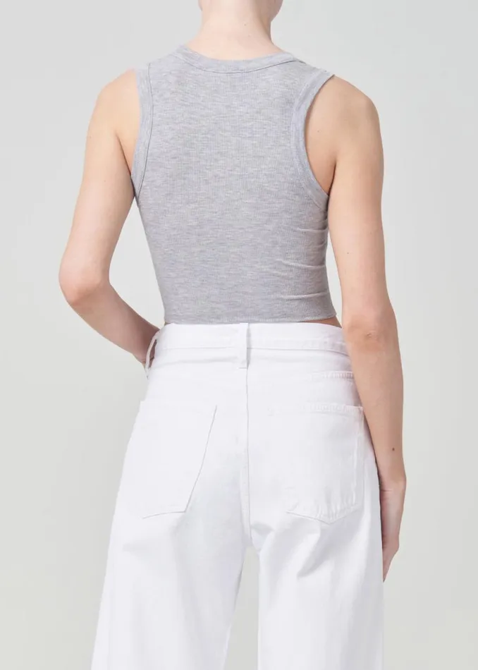 Tops and Bodysuits Women Agolde Cropped Poppy Tank In Grey Heather