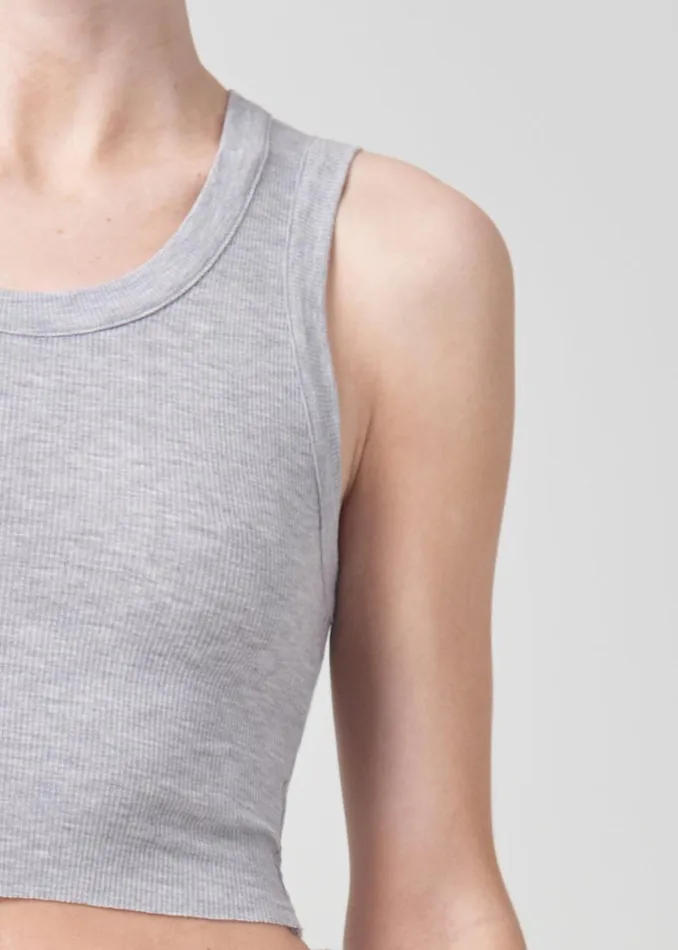 Tops and Bodysuits Women Agolde Cropped Poppy Tank In Grey Heather