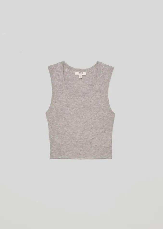 Tops and Bodysuits Women Agolde Cropped Poppy Tank In Grey Heather