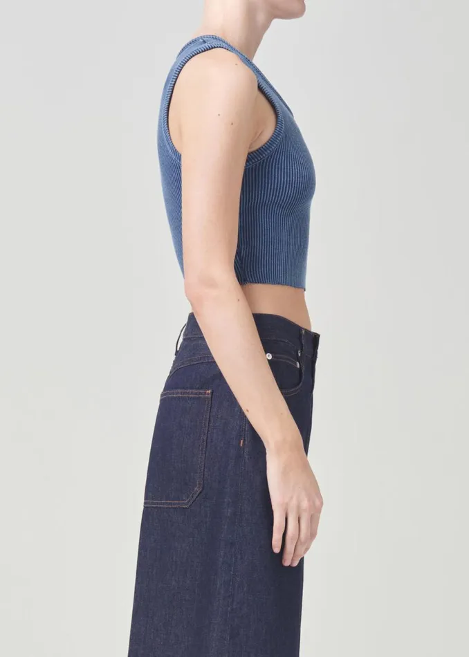 Tops and Bodysuits Women Agolde Cropped Poppy Tank In Indigo