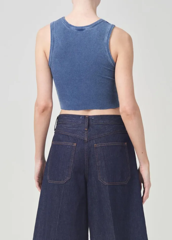 Tops and Bodysuits Women Agolde Cropped Poppy Tank In Indigo