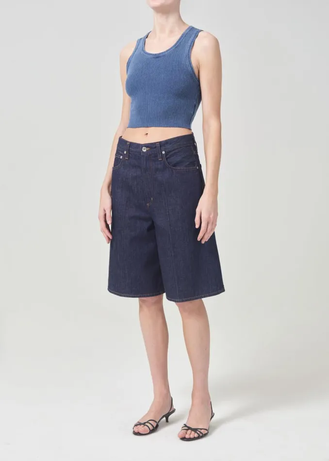 Tops and Bodysuits Women Agolde Cropped Poppy Tank In Indigo