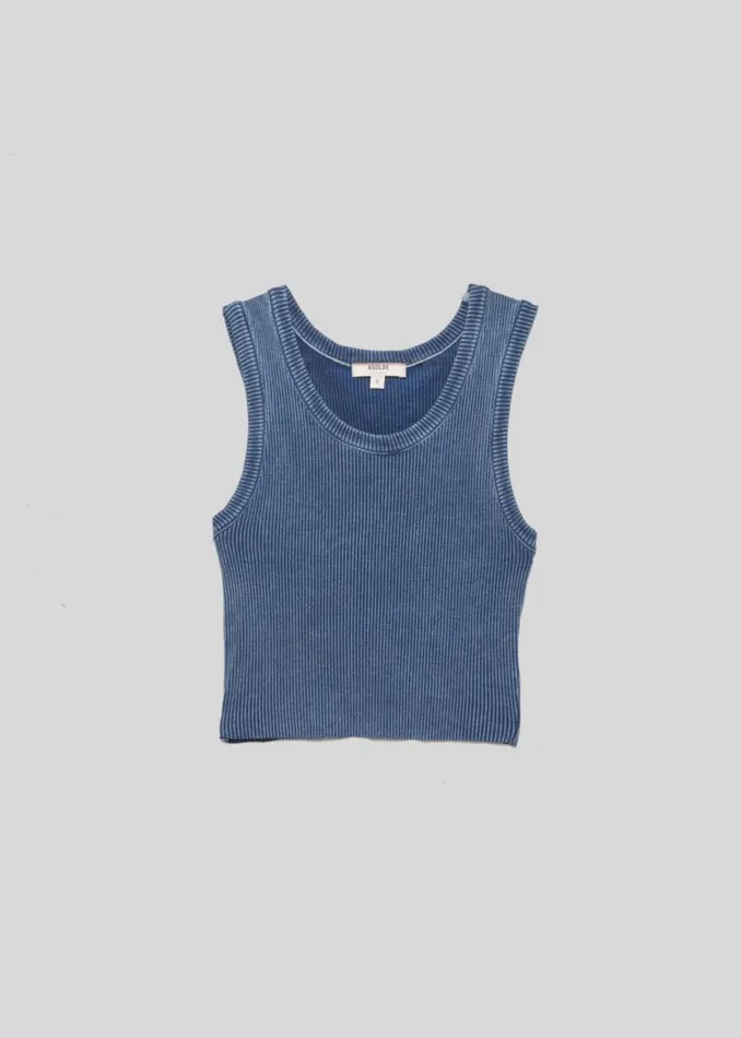 Tops and Bodysuits Women Agolde Cropped Poppy Tank In Indigo