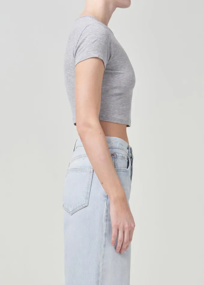 Tops and Bodysuits Women Agolde Savannah Tee In Grey Heather