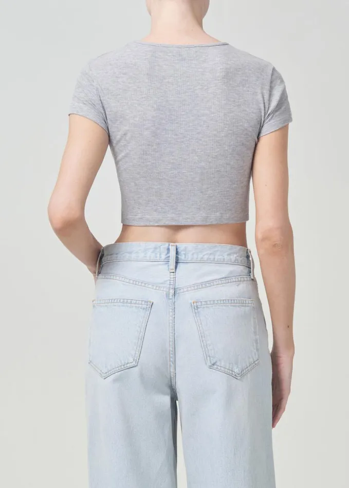 Tops and Bodysuits Women Agolde Savannah Tee In Grey Heather