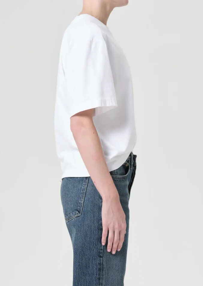 Tops and Bodysuits Women Agolde Sulma Drop Shoulder Tee In White