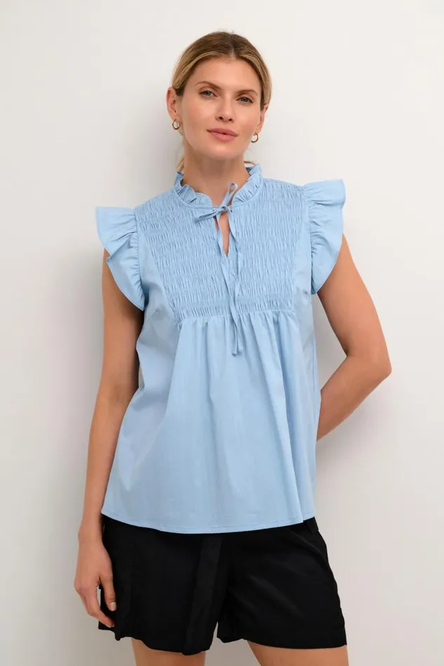 Tops and TShirts Women CULTURE CUchresta Blouse Cashmere Blue
