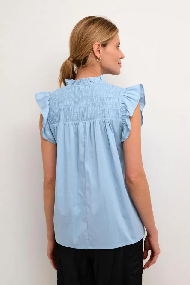 Tops and TShirts Women CULTURE CUchresta Blouse Cashmere Blue