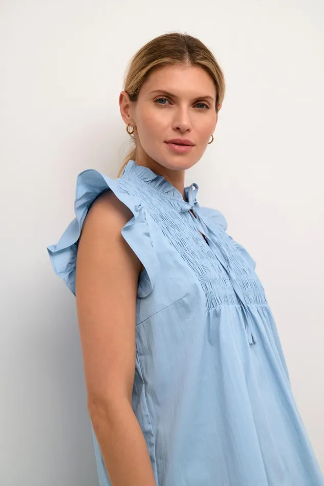 Tops and TShirts Women CULTURE CUchresta Blouse Cashmere Blue
