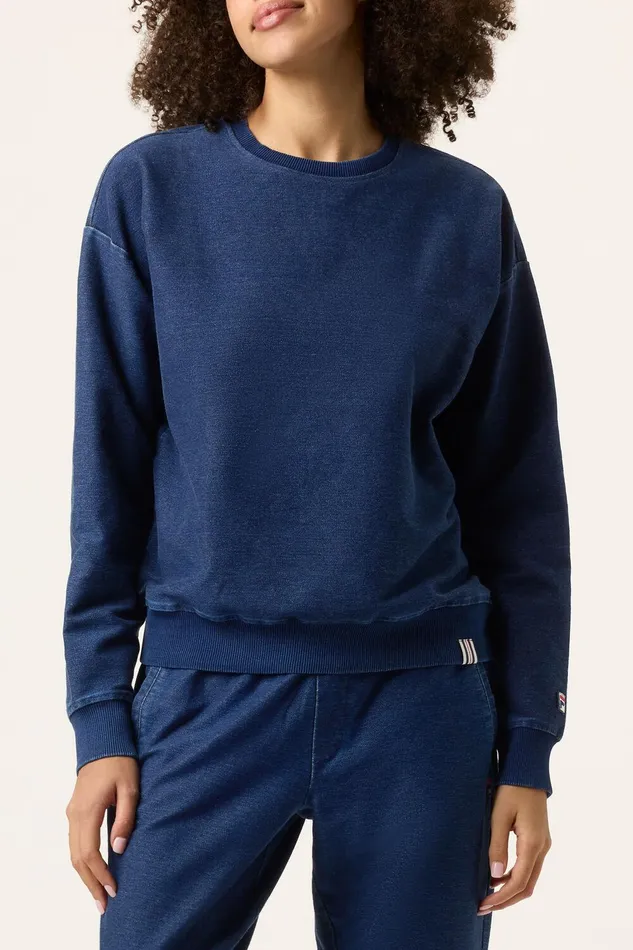 Tops and TShirts Women Fila Denim Crew Neck Top 401 Indigo Blue Tops and TShirts Women Fila Denim Crew Neck Top 401 Indigo Blue