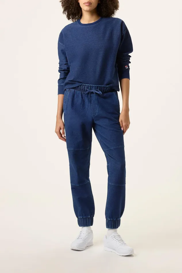 Tops and TShirts Women Fila Denim Crew Neck Top 401 Indigo Blue Tops and TShirts Women Fila Denim Crew Neck Top 401 Indigo Blue